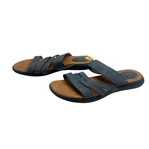 b.o.c. Blue and Tan Sandals Open Toe Flat Shoes Cushioned Minimalist Fisherman 9 - Picture 1 of 7